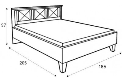 Кровать (с ламелями) Тина LOZ180 Гербор двухспальная Сосна канйон/дуб сонома трюфель