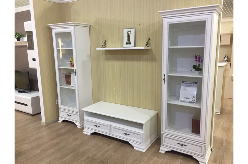 Витрина Кентуки REG1W1S БМК 1-дверная с 1 ящиком Белый альпийский