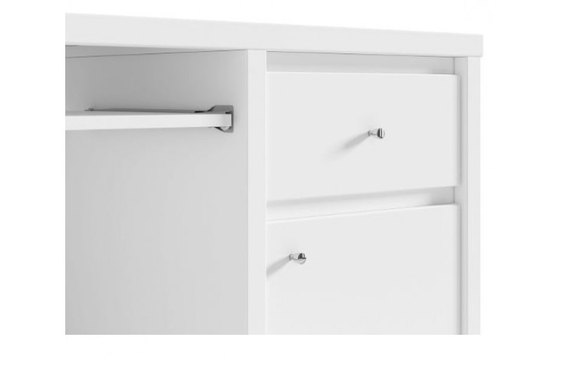 Стол компьютерный Кристина BIU1D1S120 (B) БРВ 1-дверный с 1 ящиком Белый/белый глянец