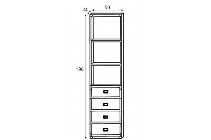 Стеллаж Индиана JREG4SO/50 БРВ с 4 ящиками Сосна аризонская
