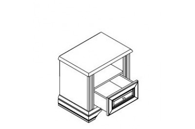 Тумба прикроватная Вайт 1S Гербор с 1 ящиком Ясень снежный/сосна серебряная