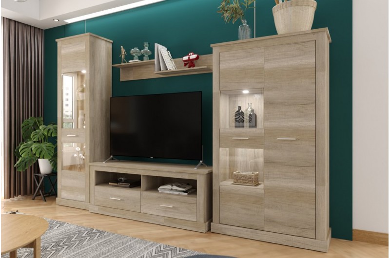 Витрина Хелен REG1W L/P Гербор 1-дверная Дуб корабельный