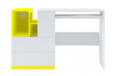 Стол письменный Моби BIU130 Гербор 1-дверный с 2 ящиками Нимфеа альба/униколор желтый