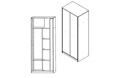 Шкаф комбинированный Непо SZF2D Гербор 2-дверный Дуб сонома