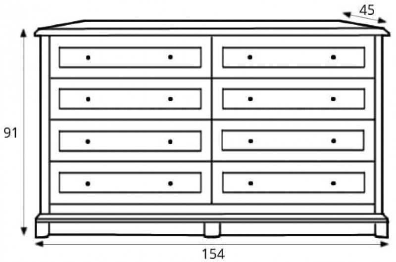 Комод Соната KOM8/S Гербор с 8 ящиками Каштан
