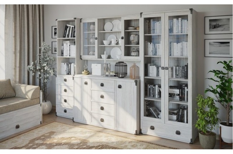 Стеллаж Индиана JREG4SO/50 БРВ с 4 ящиками Сосна аризонская