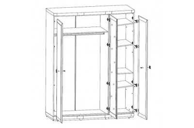 Шкаф платяной Орегон SZF3D  3-дверный с зеркалом Сосна аризонская/дуб больцано