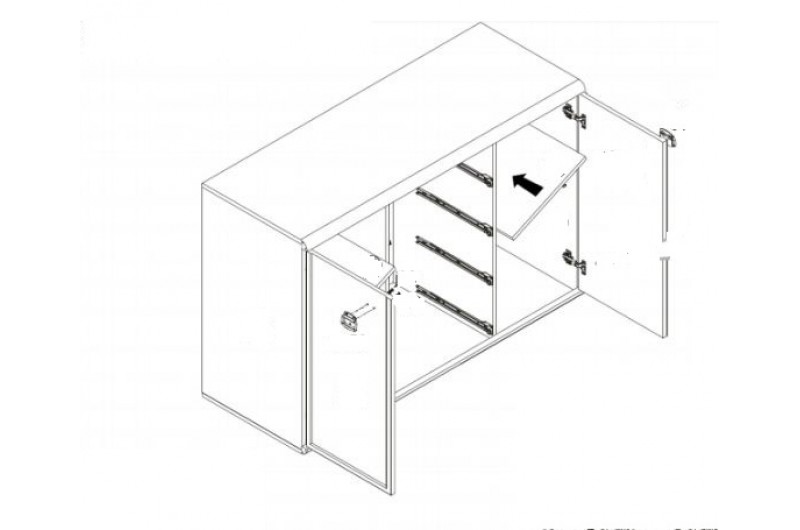 Комод Индиана JKOM2D4S/130  2-дверный с 4 ящиками Сосна аризонская