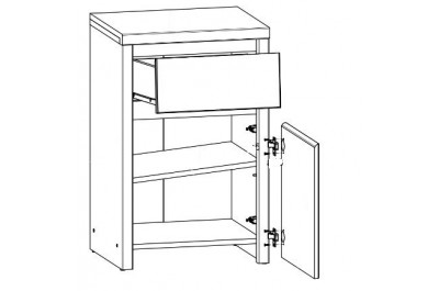 Комод Коен KOM1D1S Гербор 1-дверный с 1 ящиком Венге магия