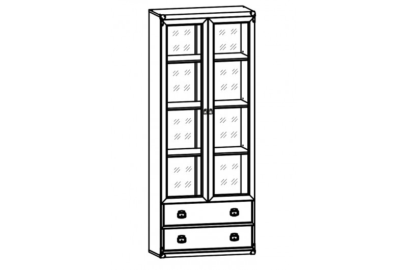 Витрина Индиана JWIT2D2S/80  2-дверная с 2 ящиками Сосна аризонская